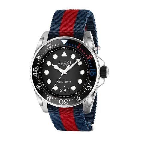 gucci watch band blue red|Gucci watch blue face.